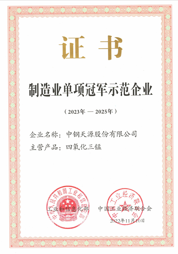 制造業單項冠軍示范企業